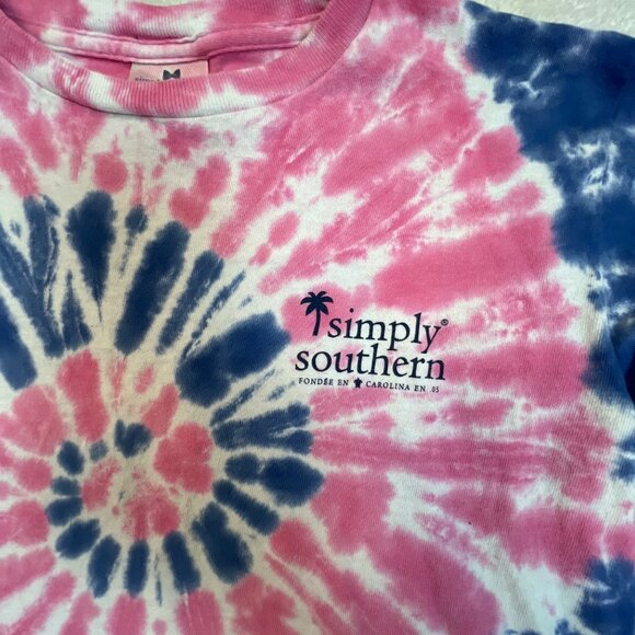Simply Southern Long Sleeve T-Shirt  Tie Dye Simple is Better South Youth Medium - Picture 4 of 11